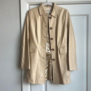 Banana Republic Vintage Leather Jacket Size Small beige